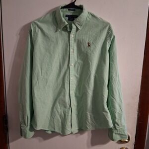 Polo Ralph Lauren Boys 14 Iconic Oxford Pony Logo Green